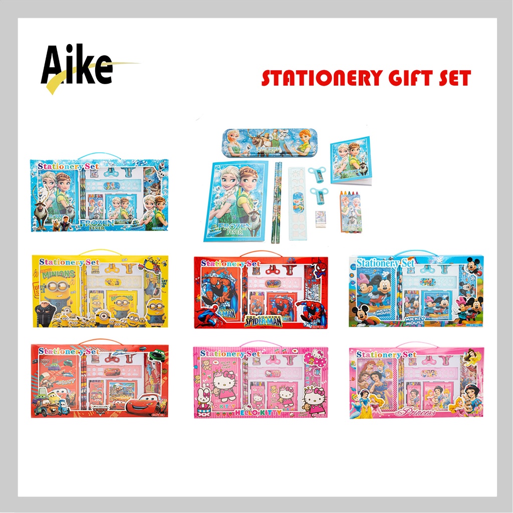 Children Stationery Set Notepad Drawing Book Frozen Elsa Disney Minions ...