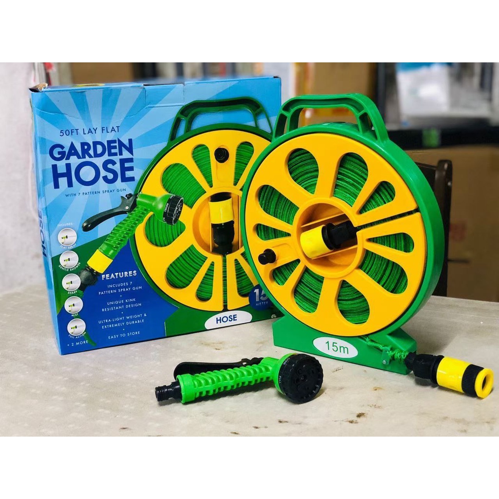 Pipe Hanger Garden Hose Reel Holder 15m ABS Outer Plate With 1/2-3