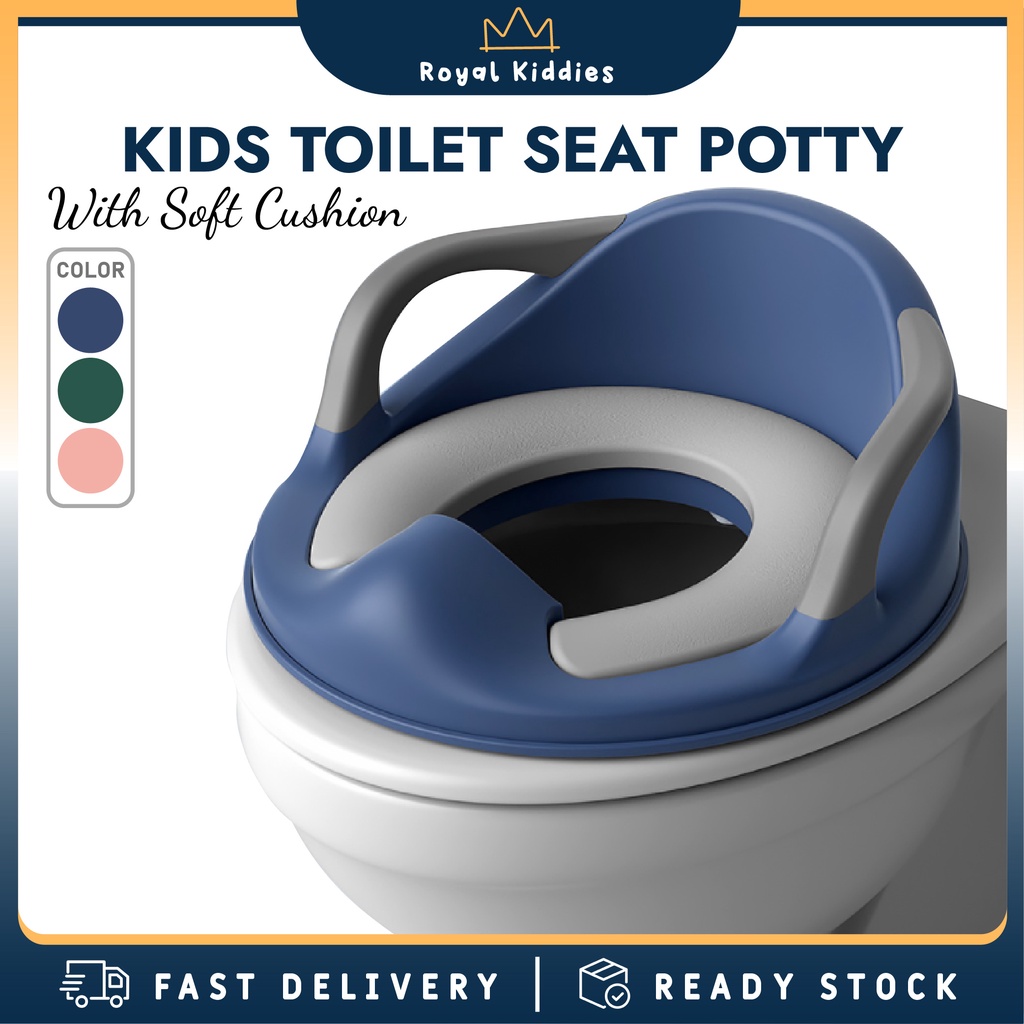 Potty Training Toilet Seat for Kids Handles with Soft Padded & Safety