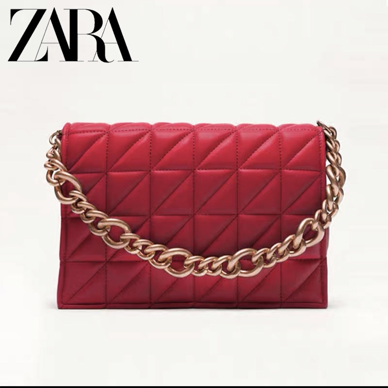 ZARA new rhombus women's bag allmatch retro chain armpit soft leather
