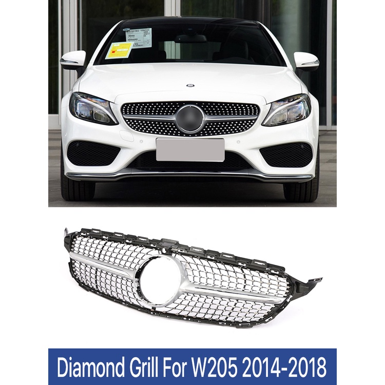 Front Bumper Radiator Diamonds Grille For Mercedes Benz C Class W205