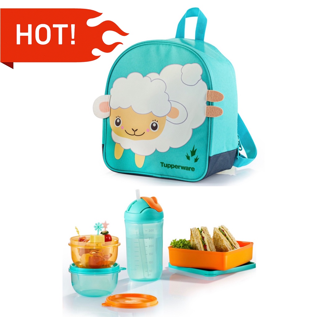 🔴LAST STOCK🔴 Tupperware KID Lunch Set Little sheep Set Straw Tumbler