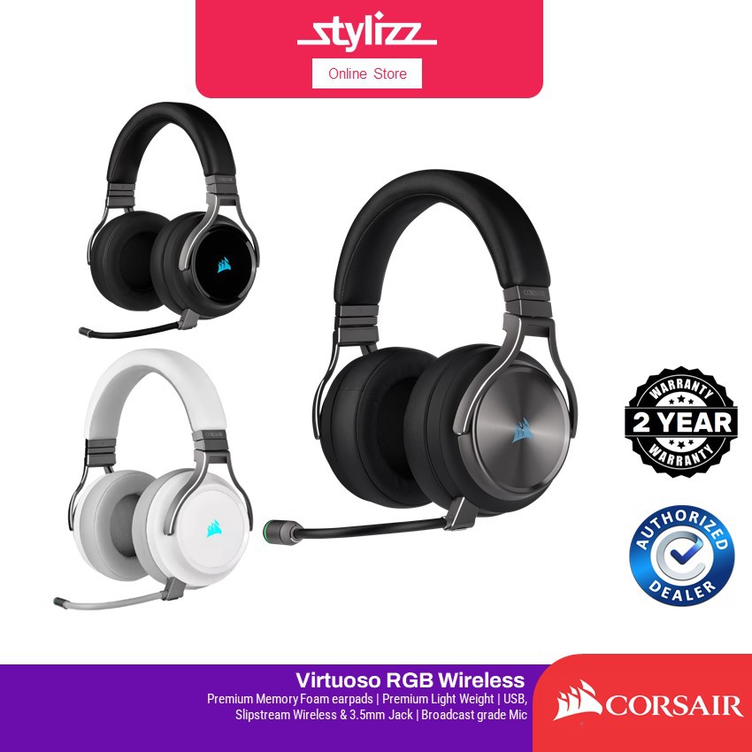 CORSAIR VIRTUOSO RGB Wireless High-Fidelity Gaming Headset | Shopee ...