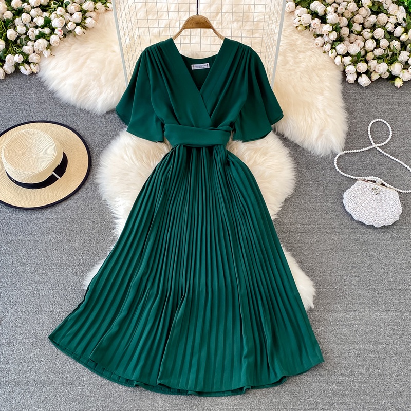 Pleated discount casual dress