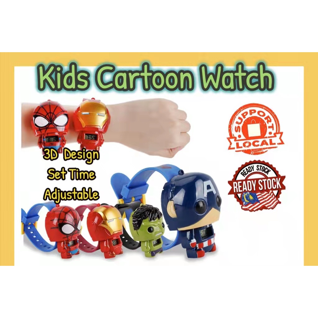 [READY STOCK]3D Cartoon Toy Watch Digital Kids Boys Girls Cartoon ...