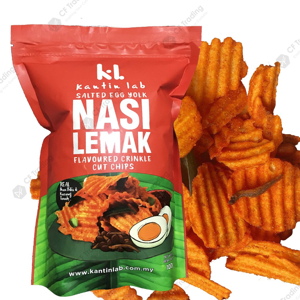 Kantin Lab Salted Egg Yolk Nasi Lemak Crinkle Cut Chips 100G Shopee