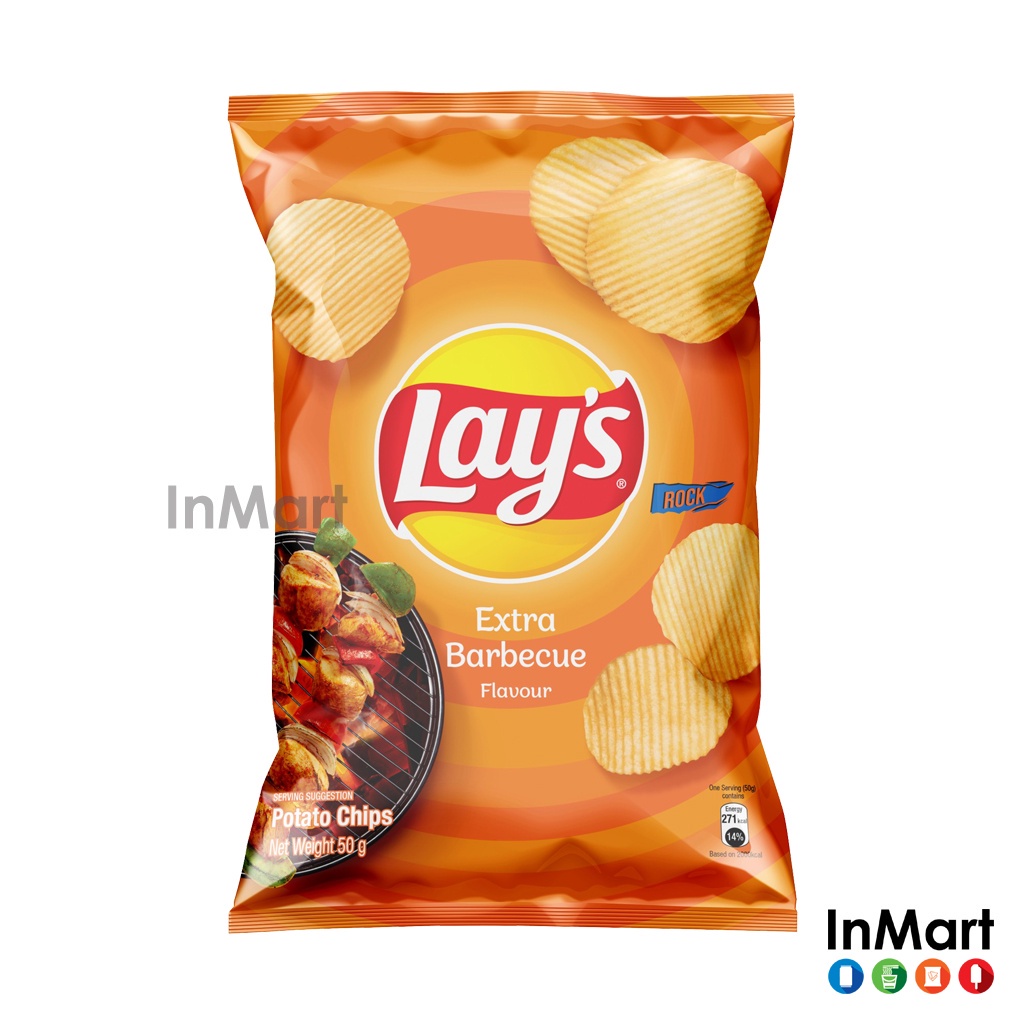 Lays Potato Chips Extra Barbecue 50g 泰国 乐事 马铃薯片 烧烤味 Lays Lay Shopee Malaysia 0349