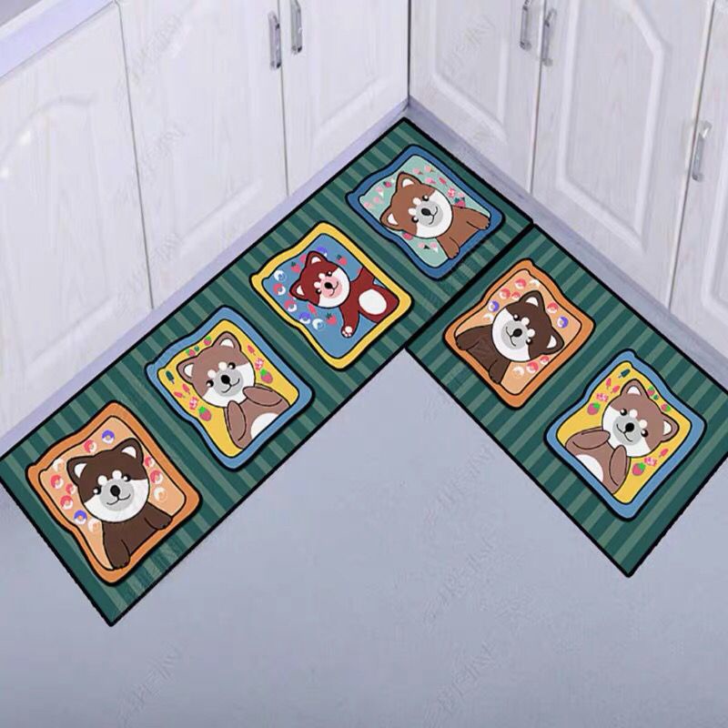 Ins cartoon kitchen carpet toilet door household long floor mat simple ...