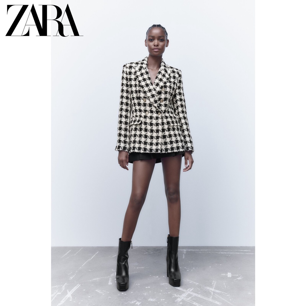 Houndstooth blazer womens on sale zara