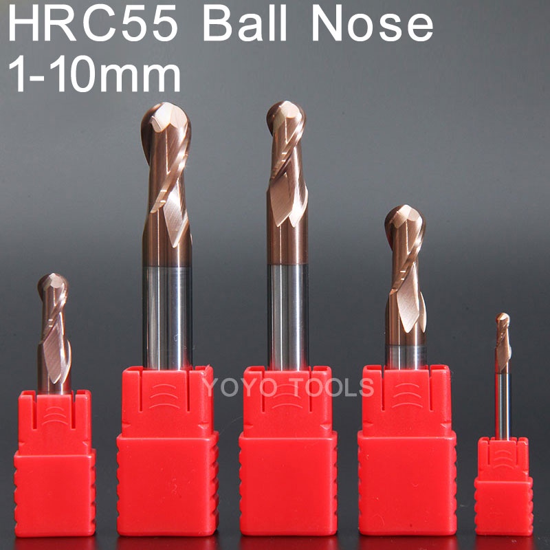 HRC55 110mm R0.5R5 Carbide Tungsten Ball Nose End Mill 2 Flute