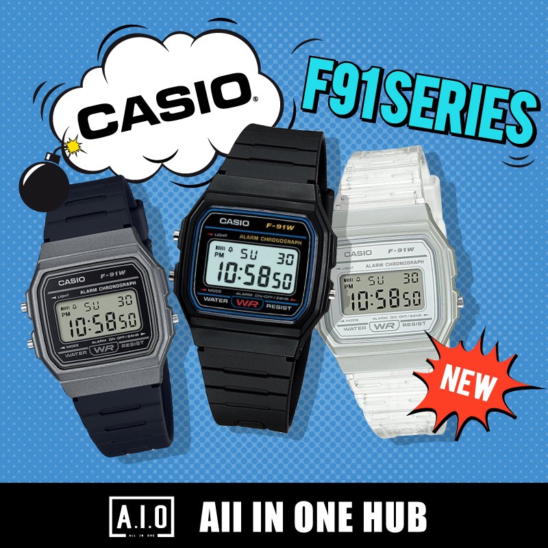 casio watch watch 100 Authentic Casio F91W F 91W F91 WG F 91WM F 91WS Series Digital Resin Band Watch. Includes 1