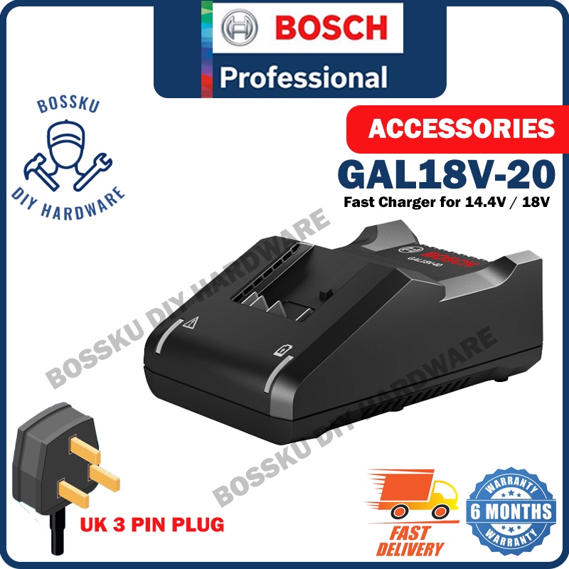 BOSCH GAL18V 20 Battery Charger for Bosch 14.4V or 18V Flat Type