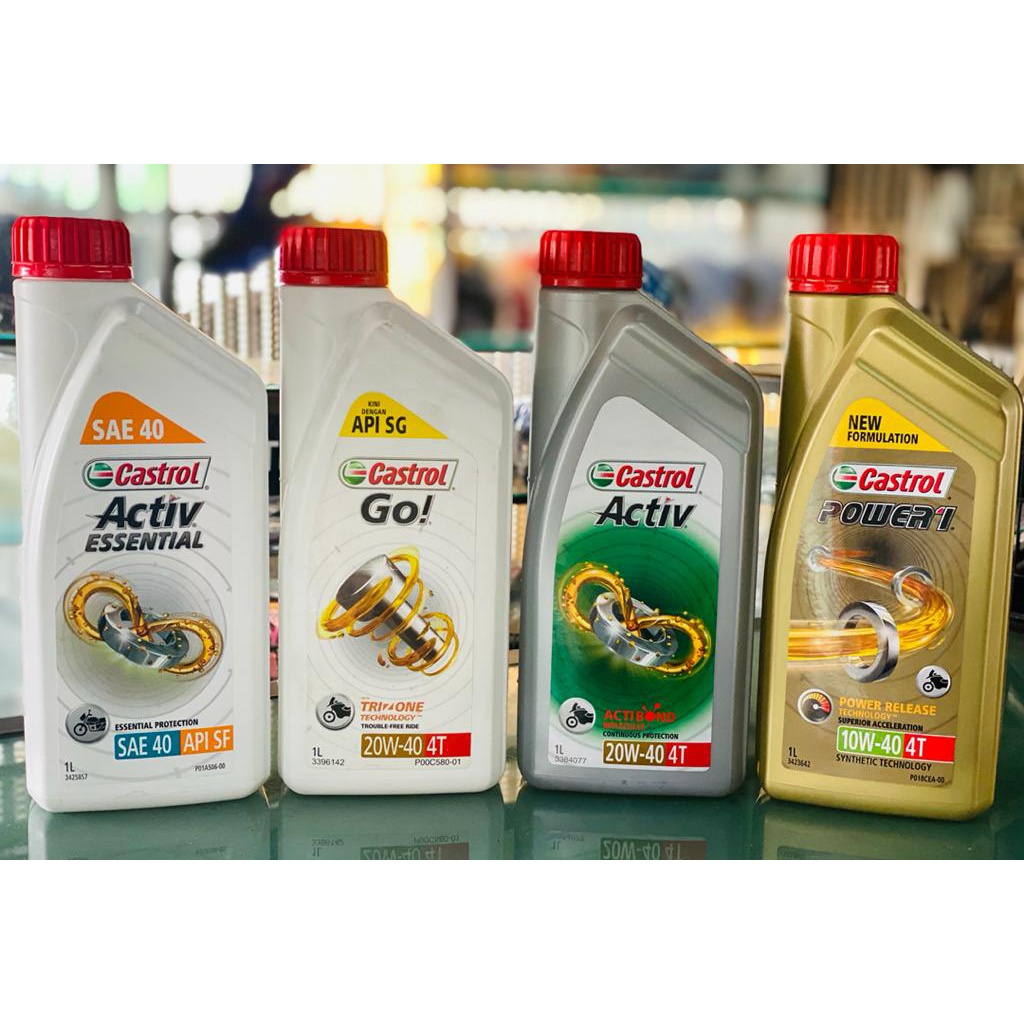 4T CASTROL ACTIV ACTIVE ESSENTIAL SAE40 / GO 20W40/ ACTIV 20W40