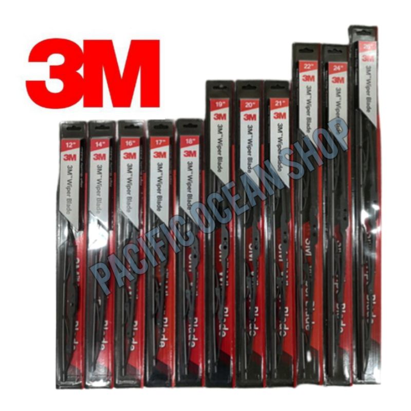 3M WIPER BLADE FRONT HIGH QUALITY RUBBER 12' 14' 16' 17' 18' 19' 20' 21 ...