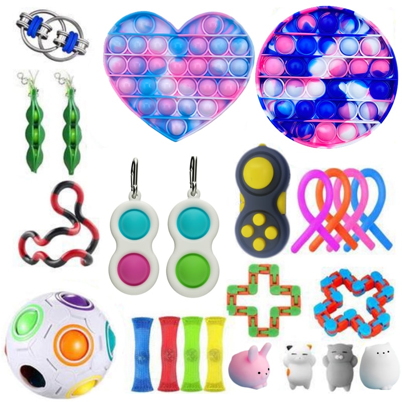 Fidget Toys Anti Stress Set Stretchy Strings Pop It Popit Gift Pack ...