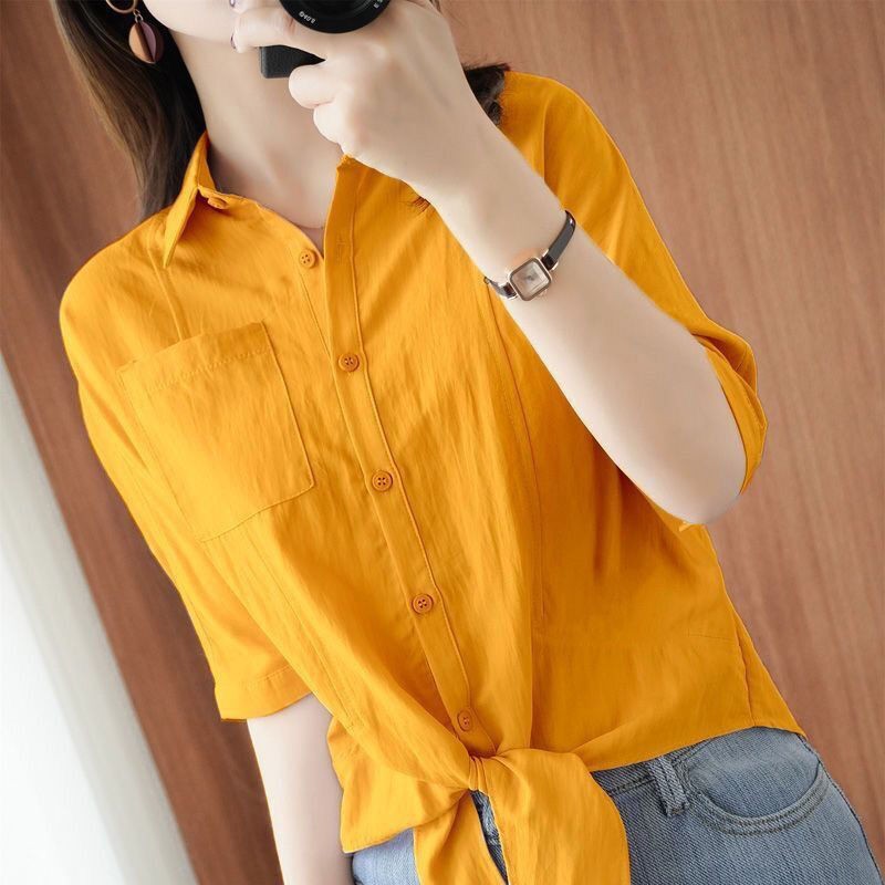 Chiffon floral shirt women's summer Korean version loose design