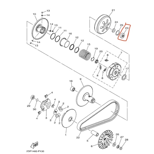 YAMAHA NMAX V1 PULLEY BEARING (2DP-E7412-00) | Shopee Malaysia