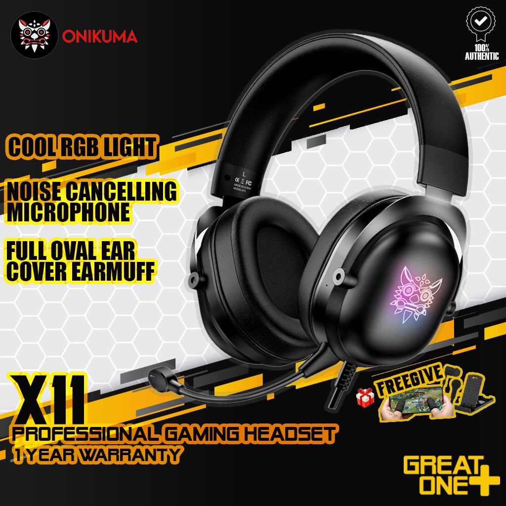 ONIKUMA X11 Gaming Headset Over Ear Headphones with Detachable