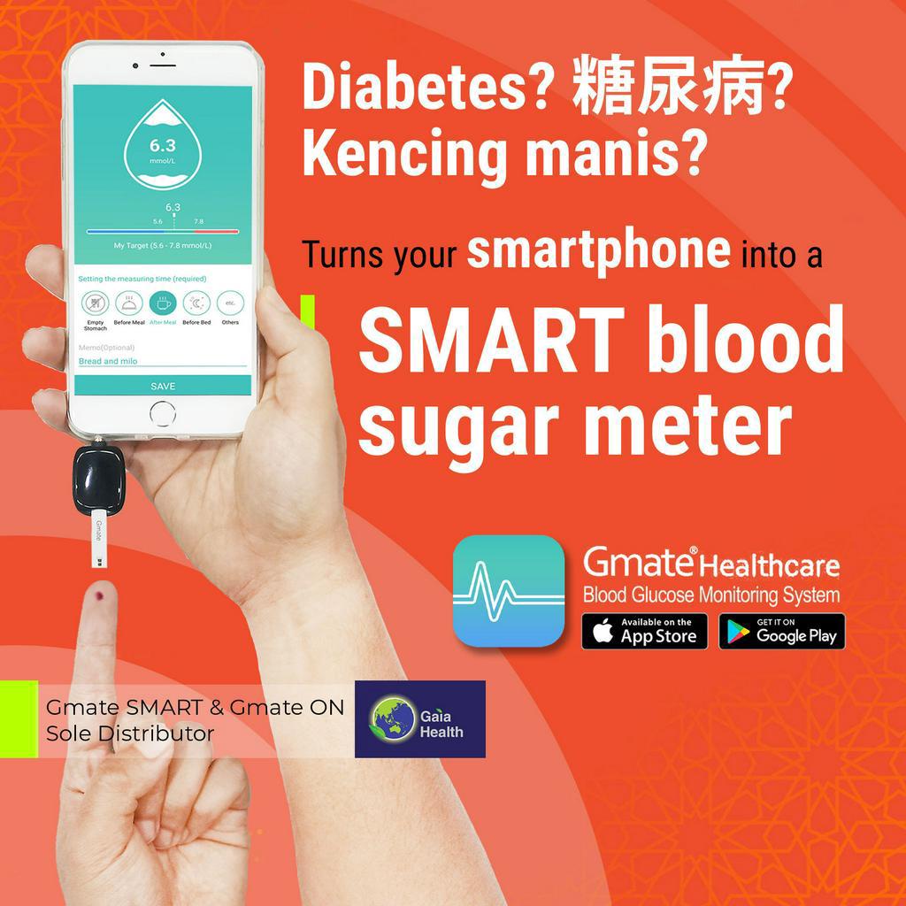 [KKM LULUS] Gmate Smartphone Glucose Meter for Android and iOS (Expiry