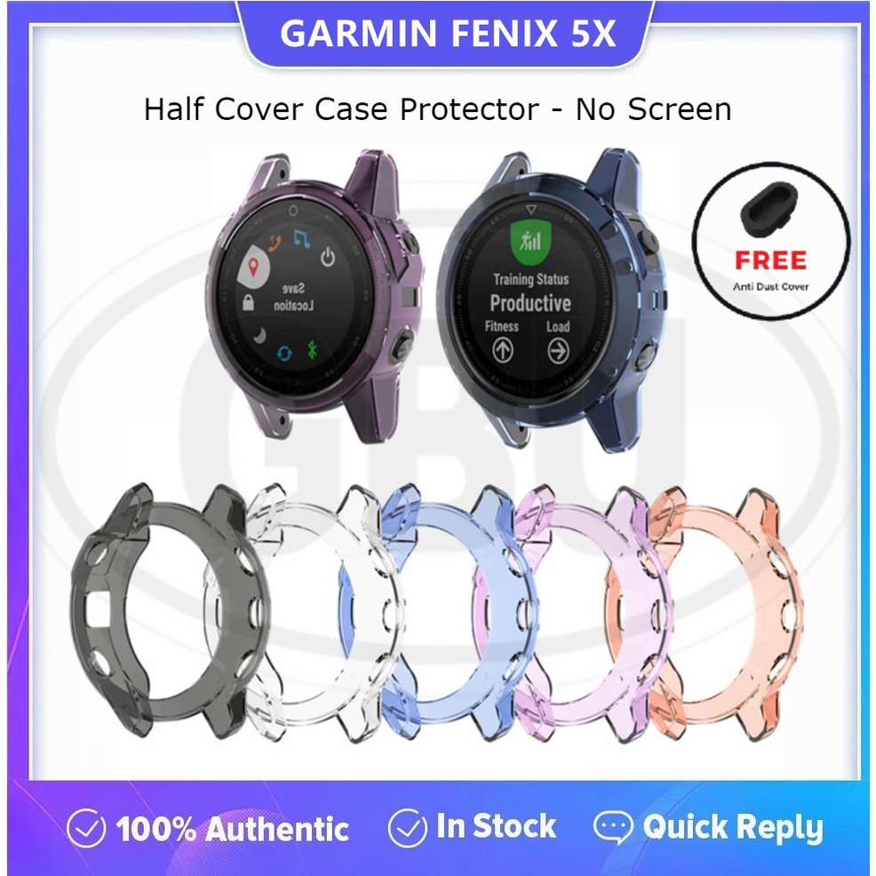 Garmin Fenix 5X / 5X Plus TPU Half Cover Protector Case - No Screen ...