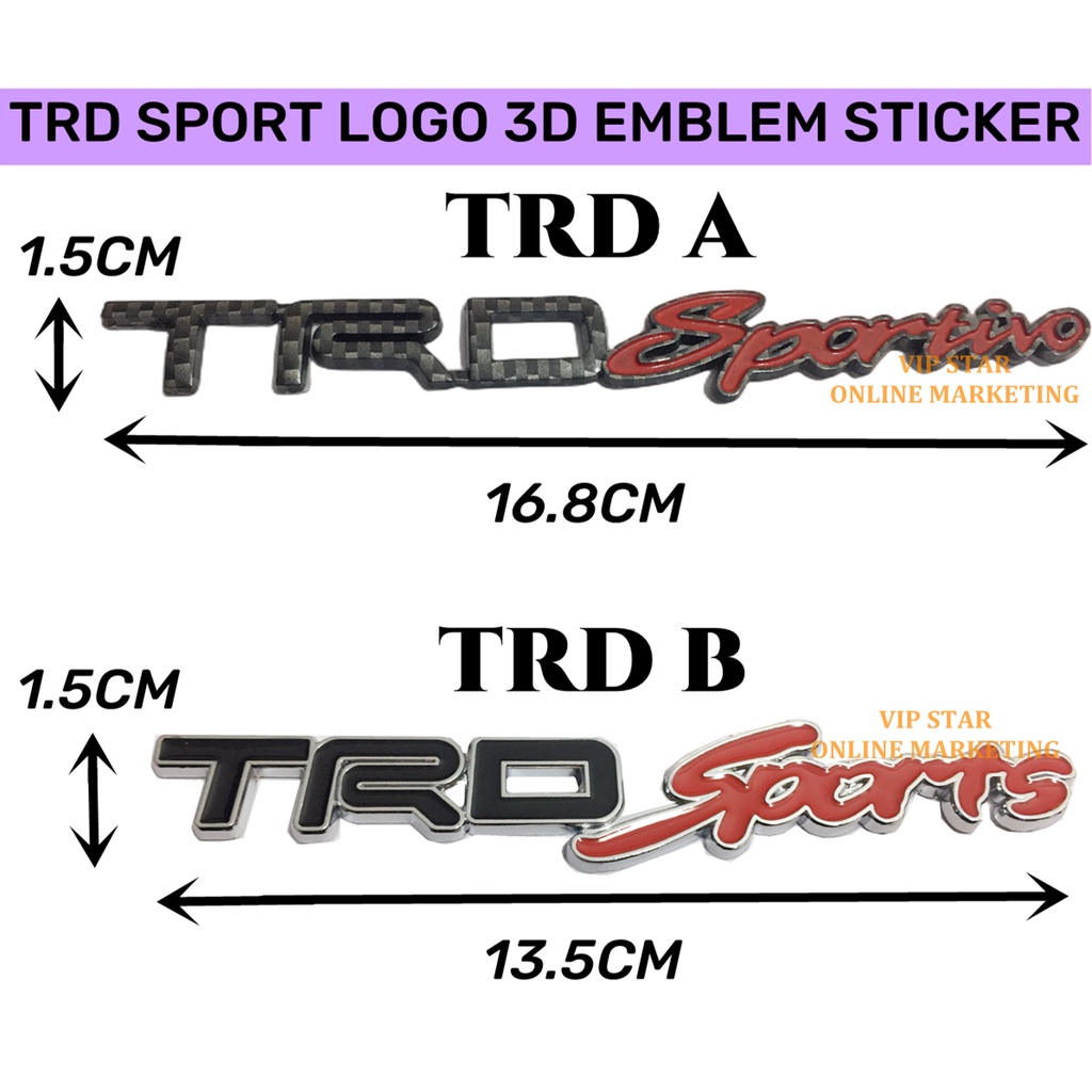 TRD SPORTS LOGO 3D EMBLEM STICKER | Shopee Malaysia