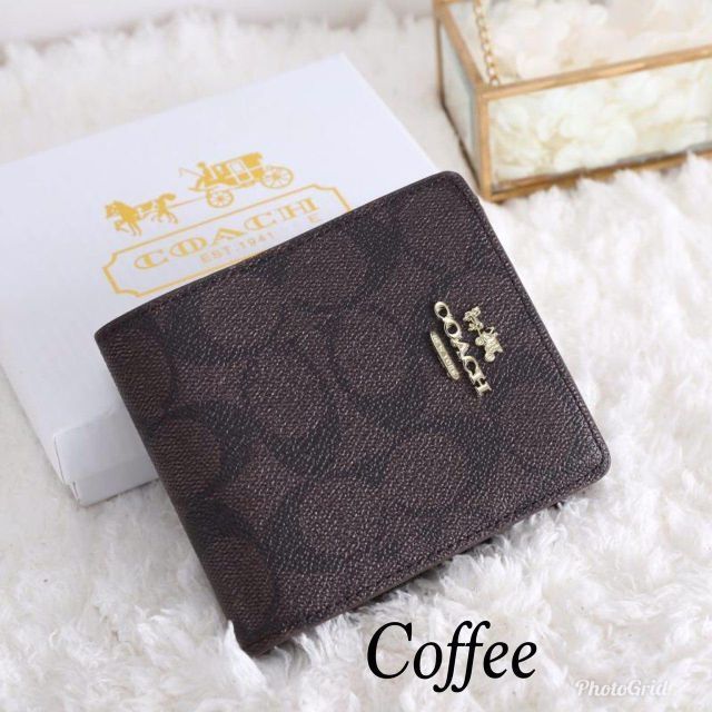 Coach Branded Men Wallet Short Free Branded Box Multi card Fashion Casual Three fold Wallet Dompet Lelaki