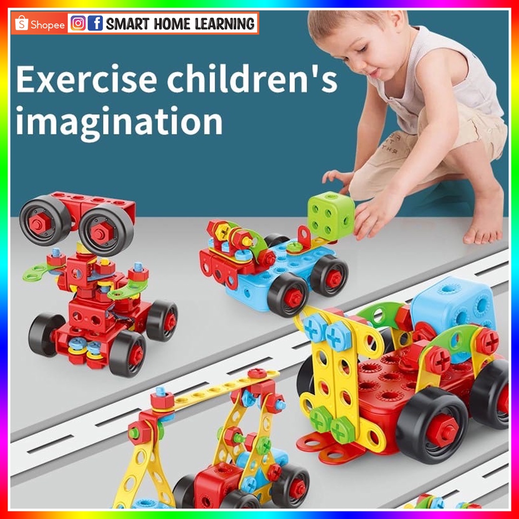 288Pcs 3D STEM Building Blocks Children Electric Drill Toy Set Screw ...