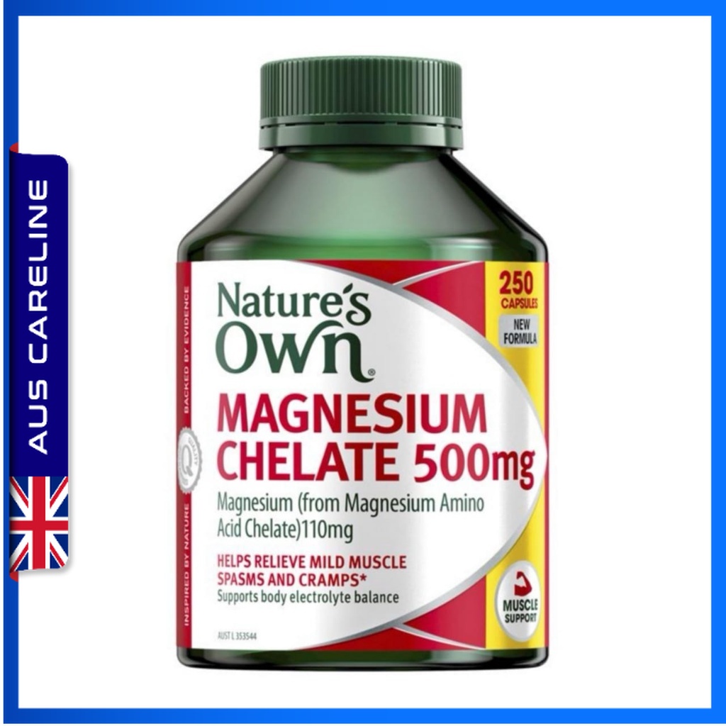 Nature's Own Magnesium Chelate 500mg 250 Capsules Exclusive Size
