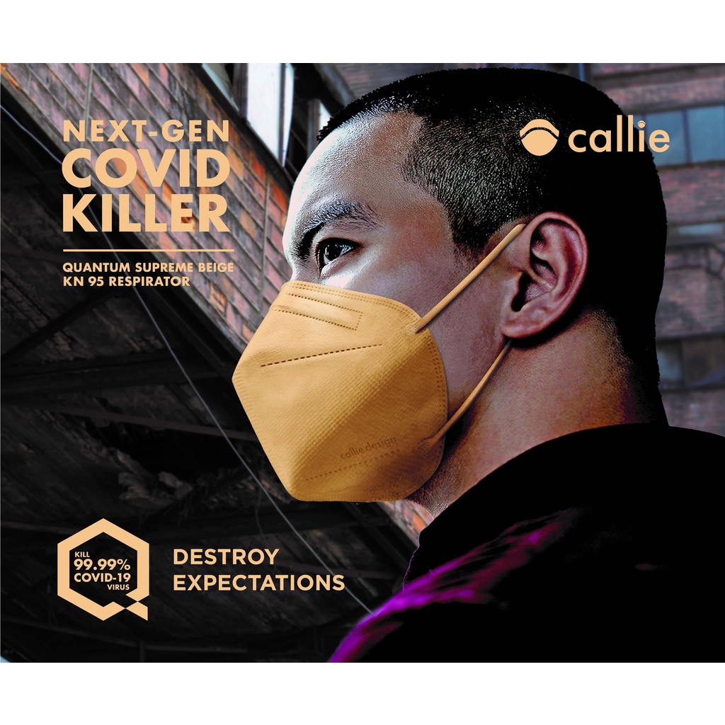 Callie KN95 Earloop Flat Fold Type Respirator Mask - Antibacterial ...