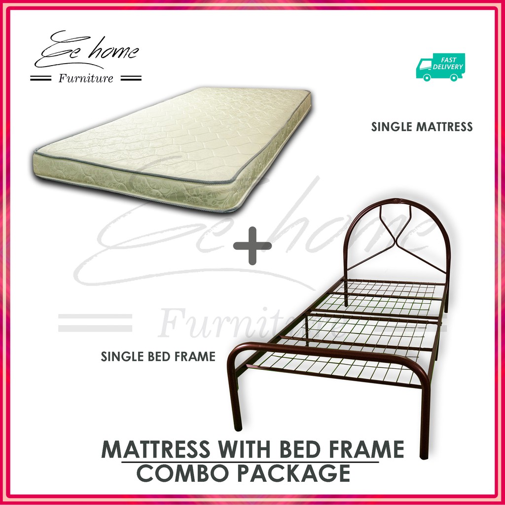 EE HOME COMBO SET Single Bed Frame with Mattress Katil Bujang + Tilam