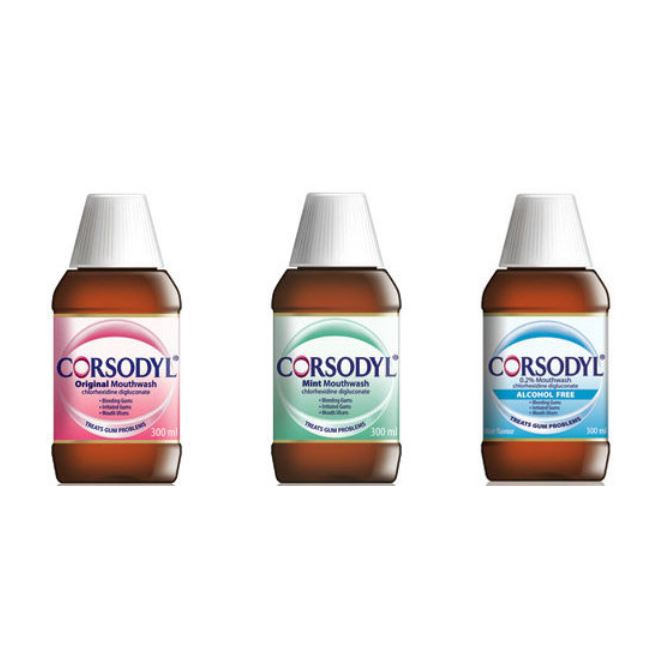 👍GSK Corsodyl Mouthwash Alcohol free 300ml（British dentist