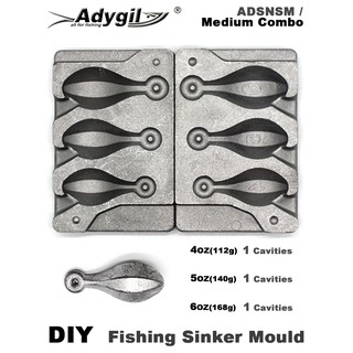 Adygil DIY Fishing Snapper Sinker Mould ADSNSM/Medium Combo