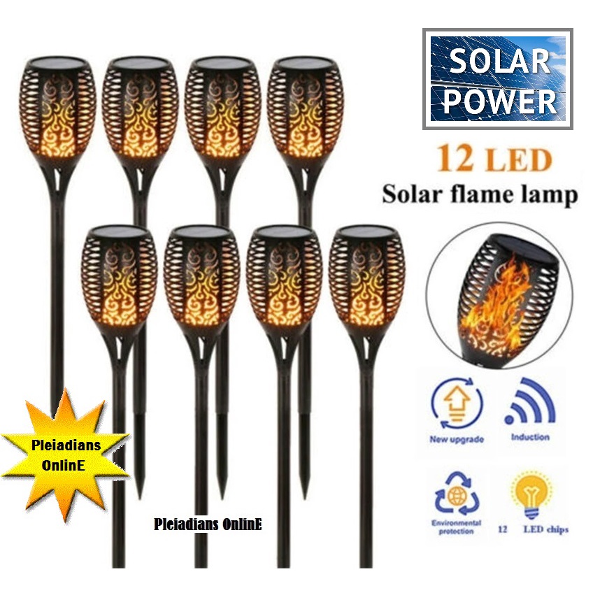 HOMIEE Solar Power Lawn Bulb Vintage Lamp Waterproof Flash Garden Fire ...