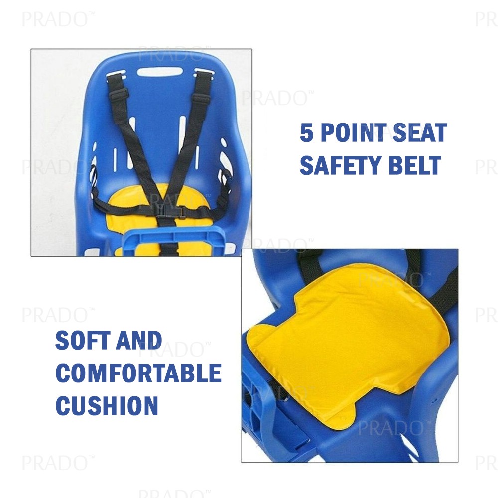 PRAD Upgraded LARGE Bicycle Baby Carrier Rear Seat Kids Carriers