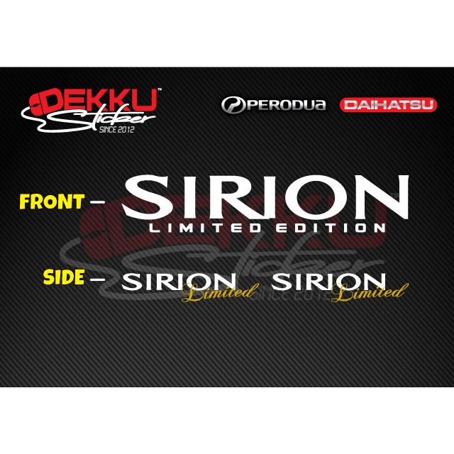Sticker SIRION Limited Edition for Perodua Myvi | Shopee Malaysia