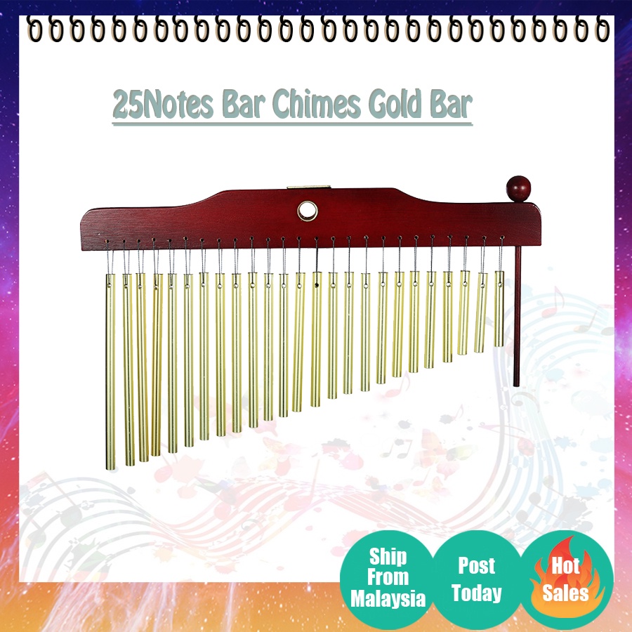 25 Bar Chimes With Gold Bar 25bell Bar chime Alat Muzik Percussion