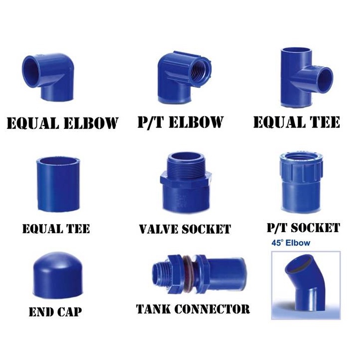 ABS Fitting 15/20/25mm (Elbow Tee Socket End Cap PT Socket PT Tee Valve ...