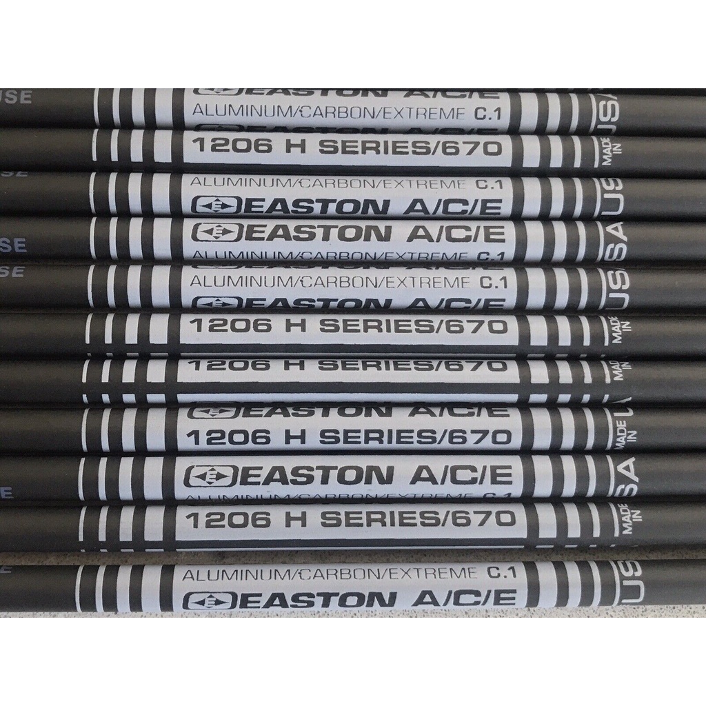 EASTON ACE ALUMINIUM - CARBON SHAFT ONLY (1 DOZEN) - Made in USA 
