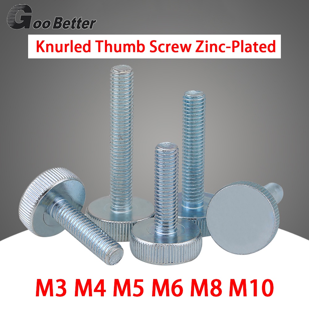 M3 M4 M5 M6 M8 M10 Knurled Thumb Screws Zinc Plated Hand Turn Knob