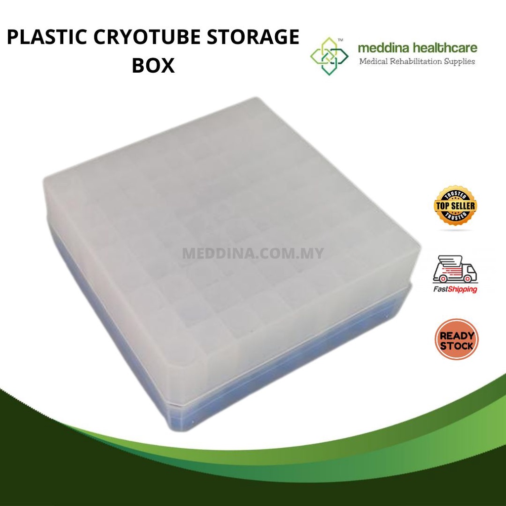 Cryotube Cryovial / HPLC 1.8ml Storage Box/ rack, Plastic (100 wells