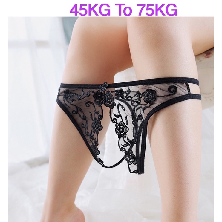 Sexy Lace Underwear Woman Sexy Panties Open Crotch Transparent