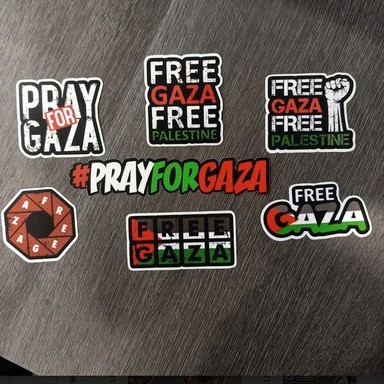 STICKER PRAY FOR GAZA FREE GAZA PALESTINE HASHTAG PRAYFORGAZA MOTOR CAR ...
