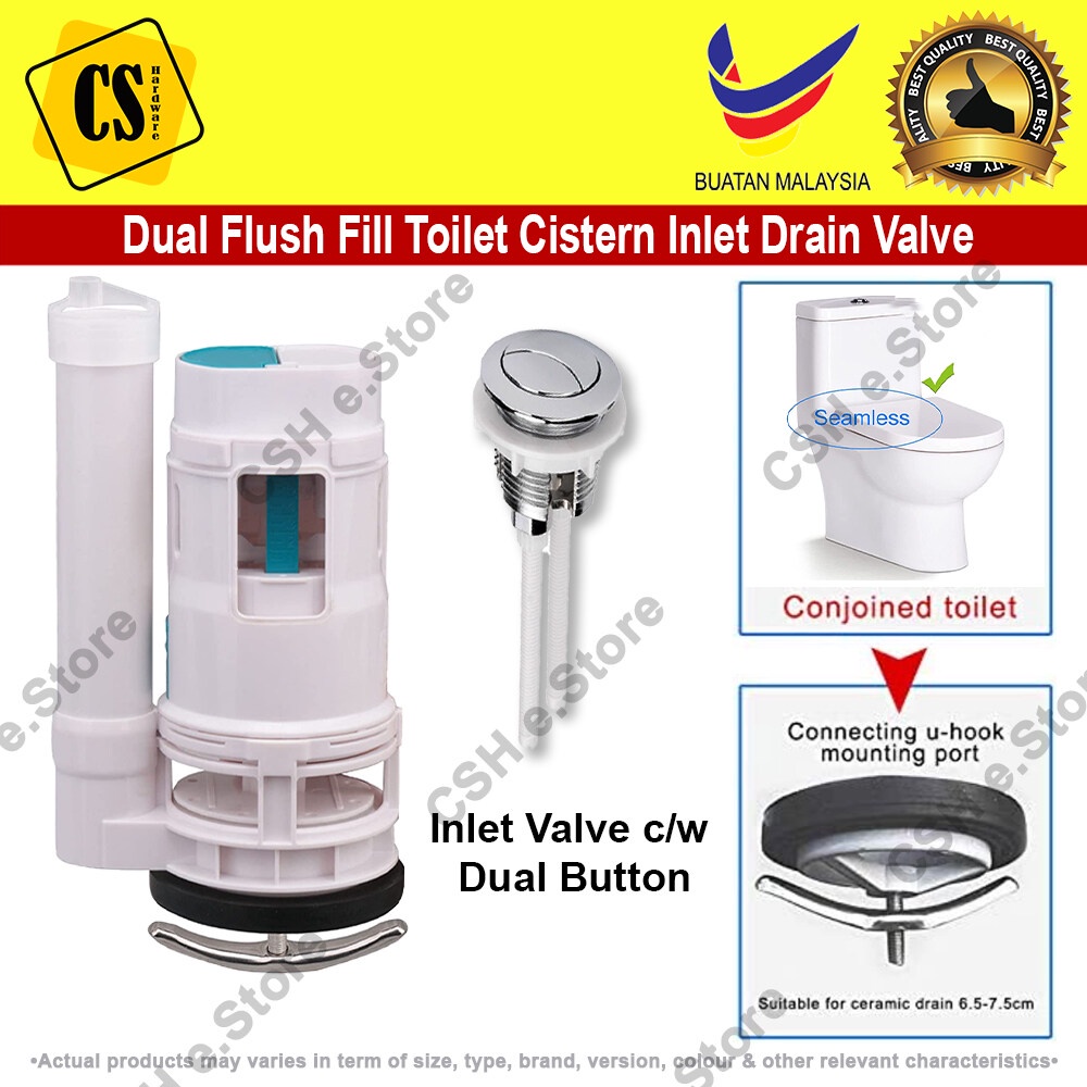 Toilet Cistern Inlet Drain Valve Dual Flush Fill Toilet Tank Flush ...