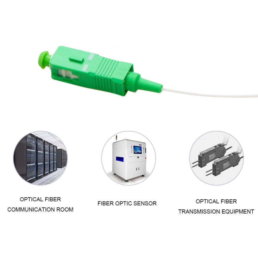 SC APC Fiber Optic Pigtail 0.9mm 9/125 Single Mode OS2 Simplex Fiber ...