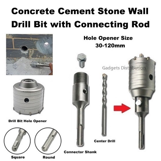 Concrete Wall Drill Bit Hole Cutter Opener 30mm 35mm 40mm 45mm 50mm