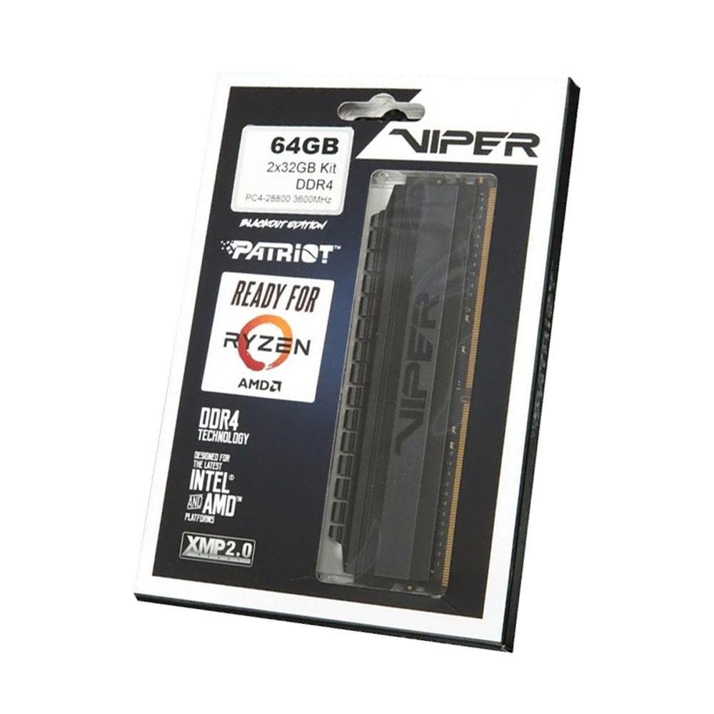 Kit Mémoire RAM Patriot Viper 4 Blackout DDR4 8GB (2x4GB) 3200MHz - Ouvert Jamais Utilisé
