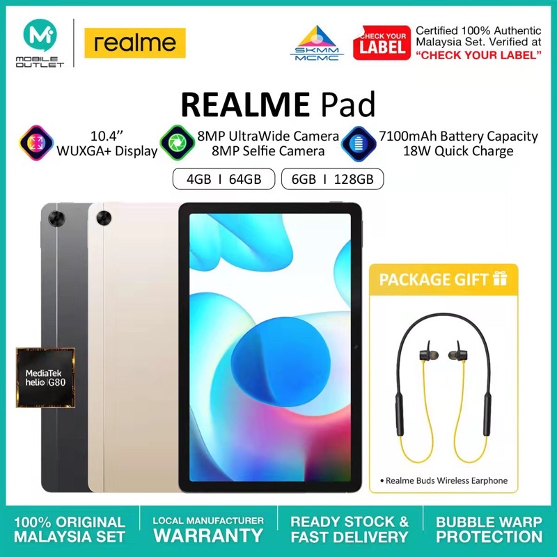 [MY Set] Realme Pad 4GB/64GB WiFi (1Year Warranty By Realme Malaysia ...