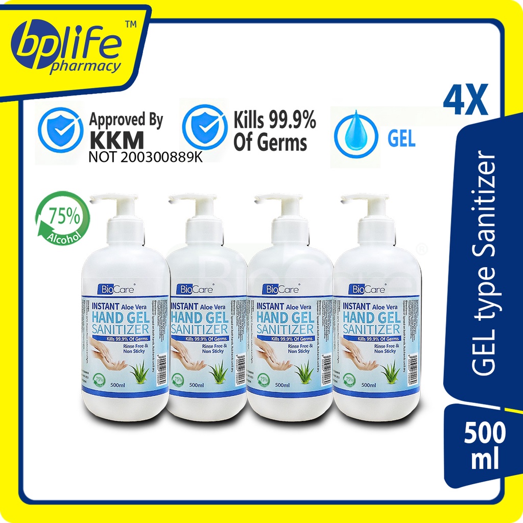 Ready Stock (gel) 4 X 500ml Biocare Instant Hand Sanitizer   Sanitiser 