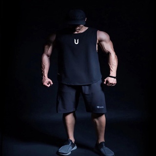 FitnessFunny Quick Dry Sleeveless Gym Shirt Workout Baju Lelaki