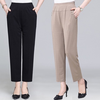 READY STOCK women high waist ankle summer pant all match casual long ...